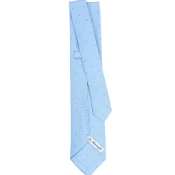 E.Marinella CRAVATTE|Cravatte 7 Pieghe|CRAVATTA SARTORIALE 7 PIEGHE IN SETA AZZURRA Microfantasia fiore