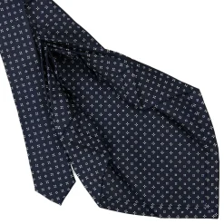 E.Marinella CRAVATTE|Cravatte 9 Pieghe|CRAVATTA SARTORIALE 9 PIEGHE IN SETA BLU SCURO Microfantasia fiore