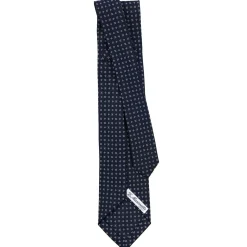 E.Marinella CRAVATTE|Cravatte 9 Pieghe|CRAVATTA SARTORIALE 9 PIEGHE IN SETA BLU SCURO Microfantasia fiore