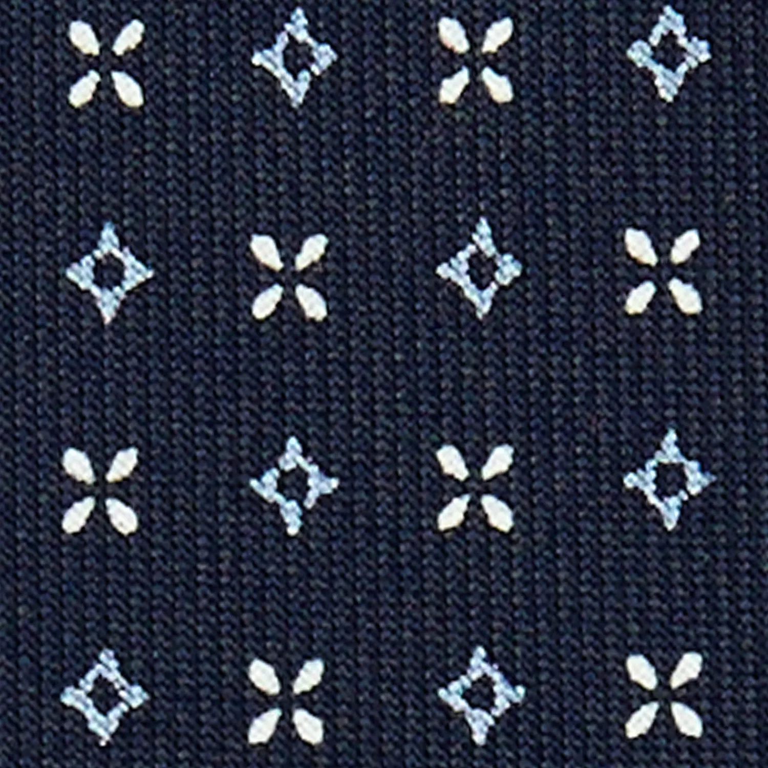 E.Marinella CRAVATTE|Cravatte 9 Pieghe|CRAVATTA SARTORIALE 9 PIEGHE IN SETA BLU SCURO Microfantasia fiore