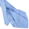E.Marinella CRAVATTE|Cravatte 9 Pieghe|CRAVATTA SARTORIALE 9 PIEGHE IN SETA AZZURRA Microfantasia fiore