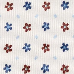 E.Marinella CRAVATTE|Cravatte 5 Pieghe|CRAVATTA SARTORIALE 5 PIEGHE IN SETA BIANCA Microfantasia fiore