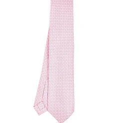 E.Marinella CRAVATTE|Cravatte 5 Pieghe|CRAVATTA SARTORIALE 5 PIEGHE IN SETA ROSA Microfantasia fiore