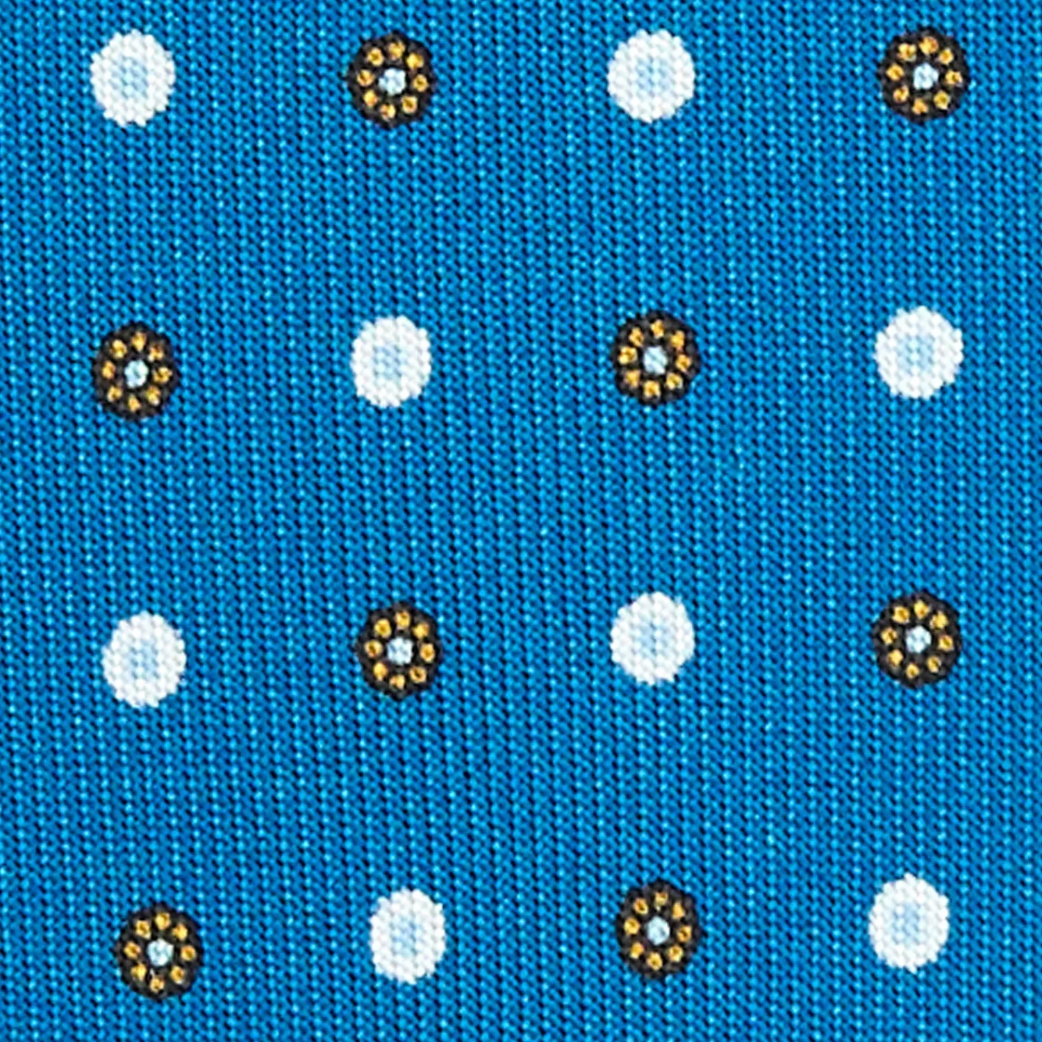 E.Marinella CRAVATTE|Cravatte 9 Pieghe|CRAVATTA SARTORIALE 9 PIEGHE IN SETA BLU MEDIO Microfantasia fiore