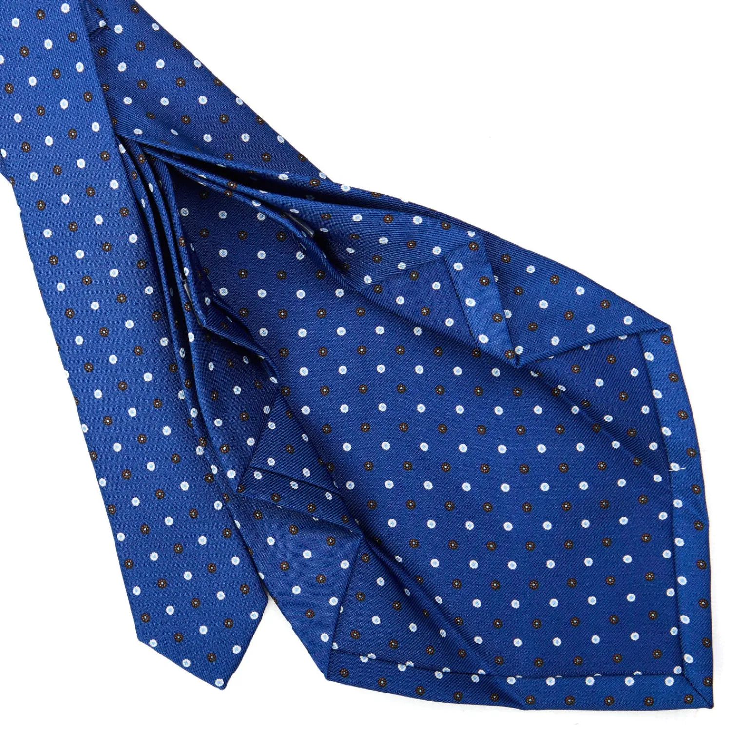 E.Marinella CRAVATTE|Cravatte 9 Pieghe|CRAVATTA SARTORIALE 9 PIEGHE IN SETA BLU Microfantasia fiore