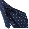 E.Marinella CRAVATTE|Cravatte 9 Pieghe|CRAVATTA SARTORIALE 9 PIEGHE IN SETA BLU SCURO Microfantasia fiore