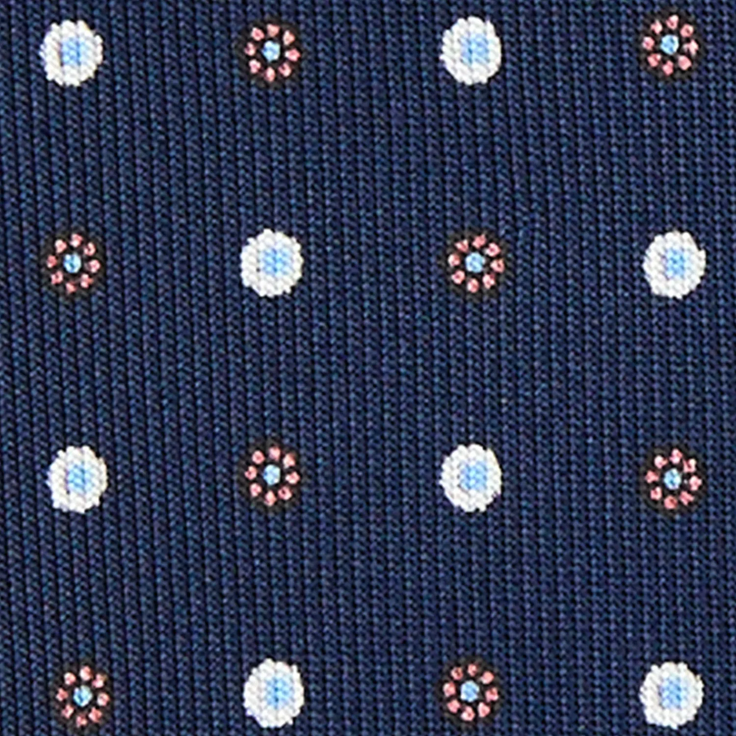 E.Marinella CRAVATTE|Cravatte 9 Pieghe|CRAVATTA SARTORIALE 9 PIEGHE IN SETA BLU SCURO Microfantasia fiore