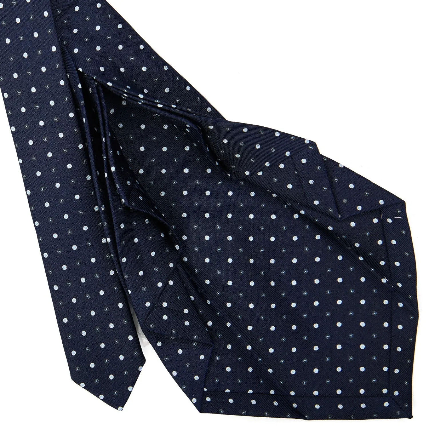E.Marinella CRAVATTE|Cravatte 9 Pieghe|CRAVATTA SARTORIALE 9 PIEGHE IN SETA BLU SCURO Microfantasia fiore