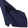E.Marinella CRAVATTE|Cravatte 9 Pieghe|CRAVATTA SARTORIALE 9 PIEGHE IN SETA BLU SCURO Microfantasia fiore