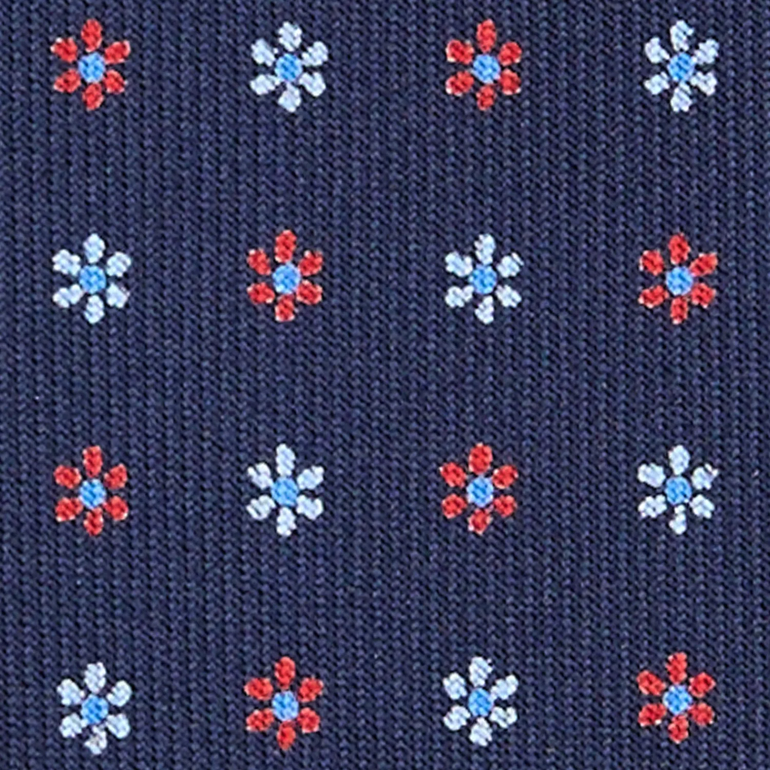 E.Marinella CRAVATTE|Cravatte 9 Pieghe|CRAVATTA SARTORIALE 9 PIEGHE IN SETA BLU SCURO Microfantasia fiore