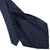 E.Marinella CRAVATTE|Cravatte 9 Pieghe|CRAVATTA SARTORIALE 9 PIEGHE IN SETA BLU SCURO Microfantasia fiore
