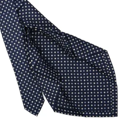 E.Marinella CRAVATTE|Cravatte 7 Pieghe|CRAVATTA SARTORIALE 7 PIEGHE IN SETA BLU SCURO Microfantasia fiore