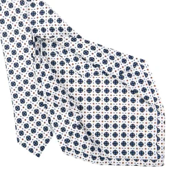 E.Marinella CRAVATTE|Cravatte 5 Pieghe|CRAVATTA SARTORIALE 5 PIEGHE IN SETA BIANCA Microfantasia fiore