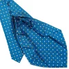 E.Marinella CRAVATTE|Cravatte 9 Pieghe|CRAVATTA SARTORIALE 9 PIEGHE IN SETA BLU MEDIO Microfantasia fiore