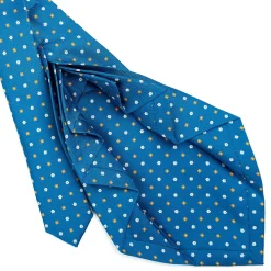 E.Marinella CRAVATTE|Cravatte 9 Pieghe|CRAVATTA SARTORIALE 9 PIEGHE IN SETA BLU MEDIO Microfantasia fiore