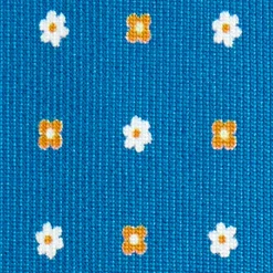 E.Marinella CRAVATTE|Cravatte 9 Pieghe|CRAVATTA SARTORIALE 9 PIEGHE IN SETA BLU MEDIO Microfantasia fiore