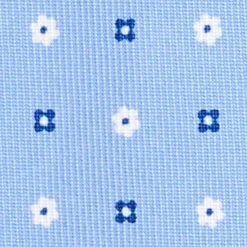 E.Marinella CRAVATTE|Cravatte 9 Pieghe|CRAVATTA SARTORIALE 9 PIEGHE IN SETA AZZURRA Microfantasia fiore