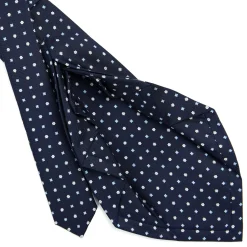 E.Marinella CRAVATTE|Cravatte 9 Pieghe|CRAVATTA SARTORIALE 9 PIEGHE IN SETA BLU SCURO Microfantasia fiore