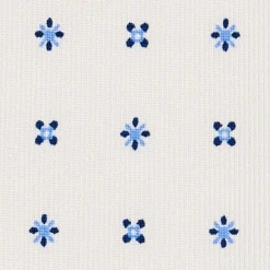 E.Marinella CRAVATTE|Cravatte 9 Pieghe|CRAVATTA SARTORIALE 9 PIEGHE IN SETA BIANCA Microfantasia fiore