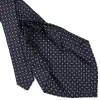 E.Marinella CRAVATTE|Cravatte 9 Pieghe|CRAVATTA SARTORIALE 9 PIEGHE IN SETA BLU SCURO Microfantasia fiore