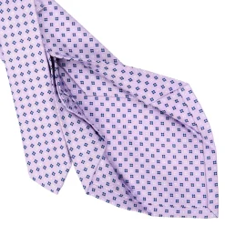 E.Marinella CRAVATTE|Cravatte 5 Pieghe|CRAVATTA SARTORIALE 5 PIEGHE IN SETA LILLA Microfantasia fiore