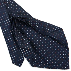 E.Marinella CRAVATTE|Cravatte 9 Pieghe|CRAVATTA SARTORIALE 9 PIEGHE IN SETA BLU SCURO Microfantasia fiore