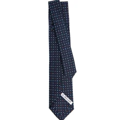 E.Marinella CRAVATTE|Cravatte 9 Pieghe|CRAVATTA SARTORIALE 9 PIEGHE IN SETA BLU SCURO Microfantasia fiore