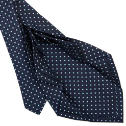 E.Marinella CRAVATTE|Cravatte 9 Pieghe|CRAVATTA SARTORIALE 9 PIEGHE IN SETA BLU SCURO Microfantasia fiore