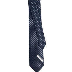 E.Marinella CRAVATTE|Cravatte 9 Pieghe|CRAVATTA SARTORIALE 9 PIEGHE IN SETA BLU SCURO Microfantasia fiore