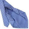E.Marinella CRAVATTE|Cravatte 9 Pieghe|CRAVATTA SARTORIALE 9 PIEGHE IN SETA AZZURRO POLVERE Microfantasia fiore