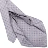 E.Marinella CRAVATTE|Cravatte 7 Pieghe|CRAVATTA SARTORIALE 7 PIEGHE IN SETA GRIGIO CHIARO Microfantasia fiore