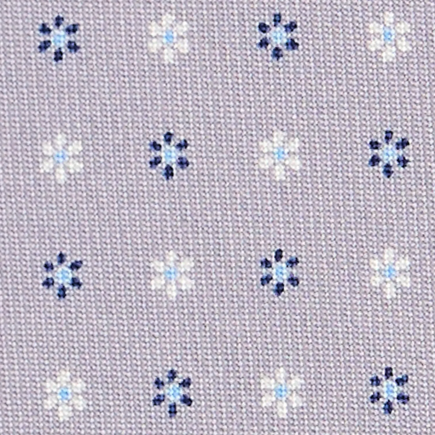 E.Marinella CRAVATTE|Cravatte 7 Pieghe|CRAVATTA SARTORIALE 7 PIEGHE IN SETA GRIGIO CHIARO Microfantasia fiore