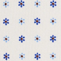 E.Marinella CRAVATTE|Cravatte 5 Pieghe|CRAVATTA SARTORIALE 5 PIEGHE IN SETA BIANCA Microfantasia fiore