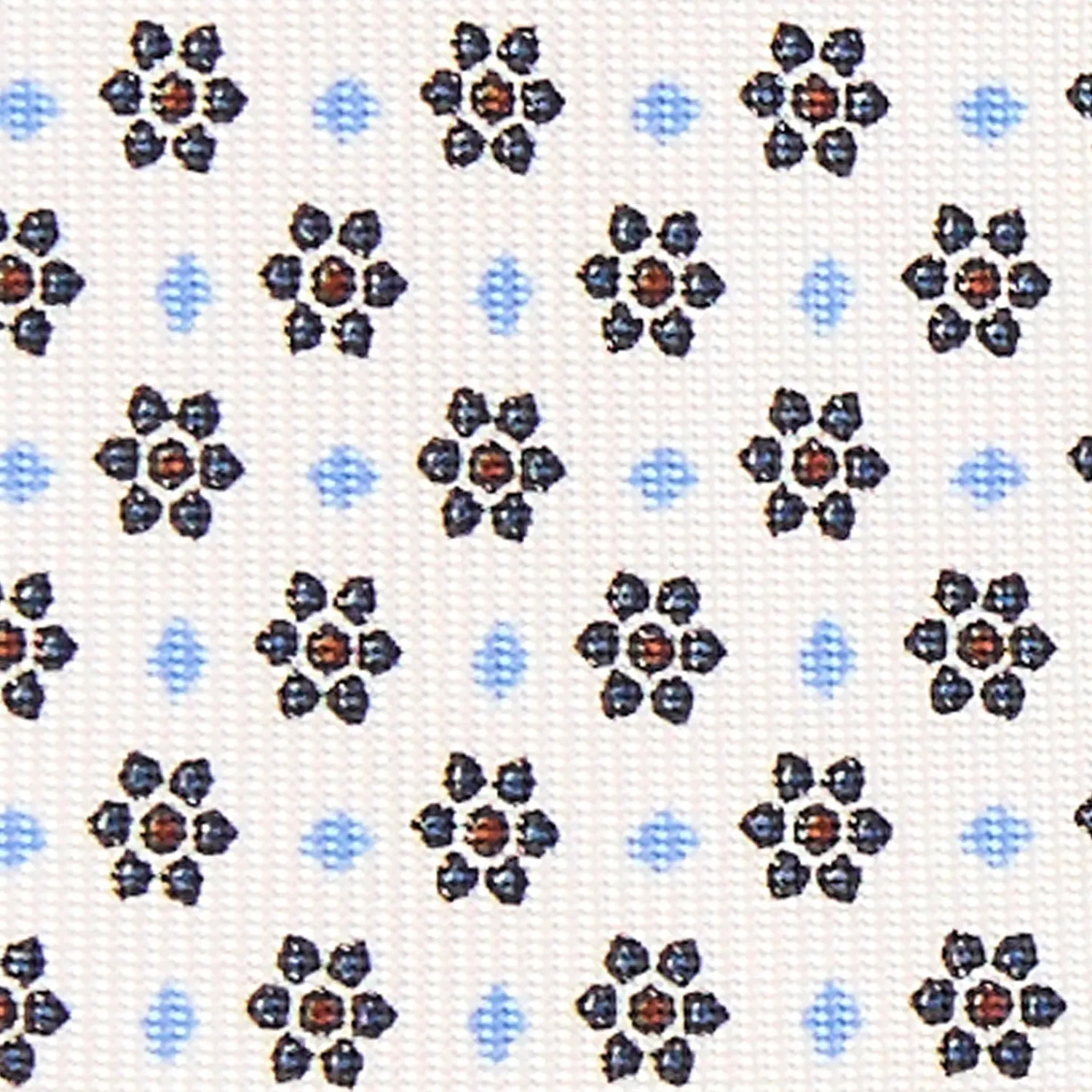 E.Marinella CRAVATTE|Cravatte 5 Pieghe|CRAVATTA SARTORIALE 5 PIEGHE IN SETA BIANCA Microfantasia fiore