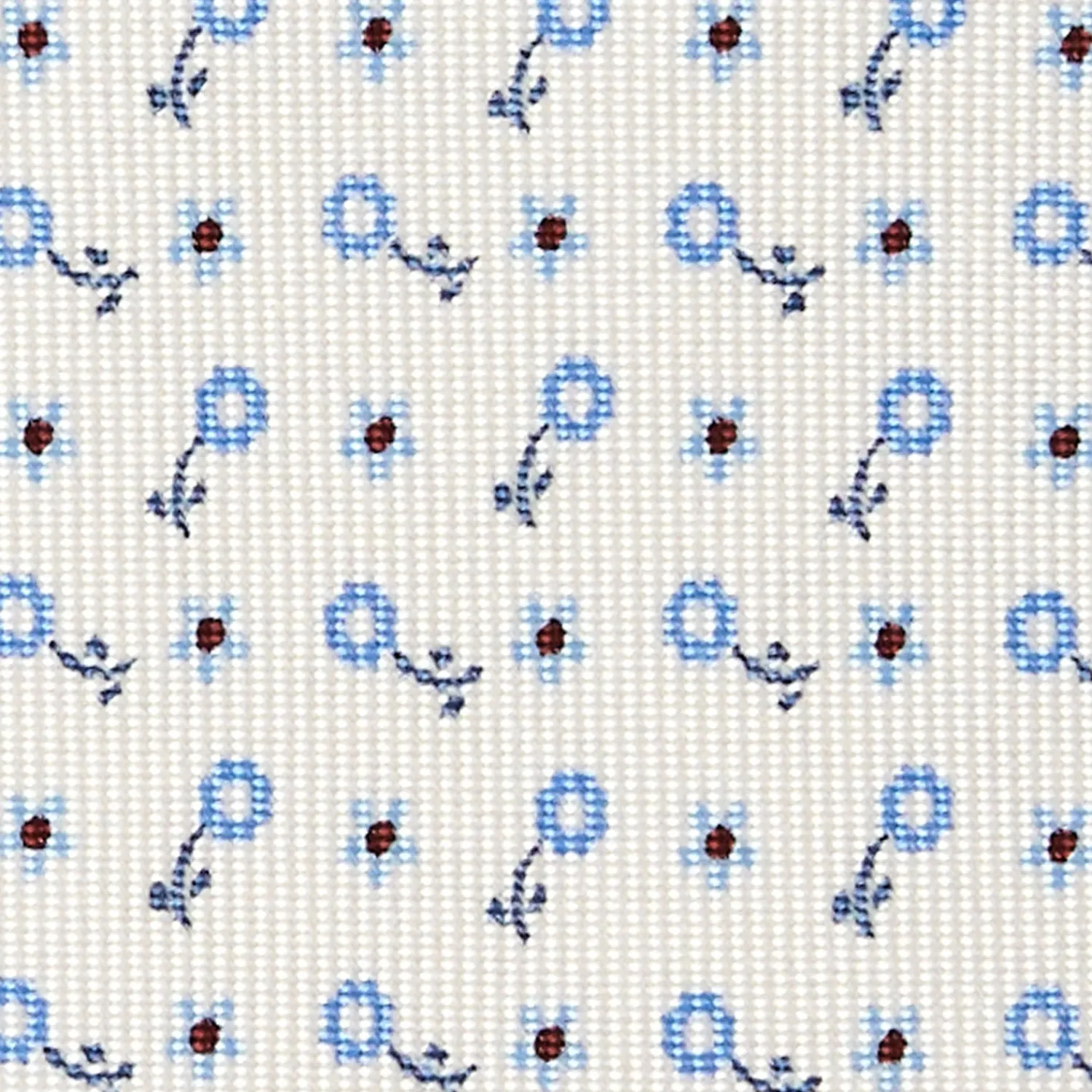 E.Marinella CRAVATTE|Cravatte 5 Pieghe|CRAVATTA SARTORIALE 5 PIEGHE IN SETA BIANCA Microfantasia fiore