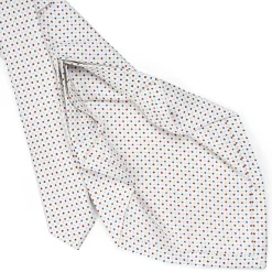 E.Marinella CRAVATTE|Cravatte 7 Pieghe|CRAVATTA SARTORIALE 7 PIEGHE IN SETA BIANCA Microfantasia fiore