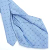 E.Marinella CRAVATTE|Cravatte 5 Pieghe|CRAVATTA SARTORIALE 5 PIEGHE IN SETA AZZURRA Microfantasia fiore