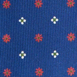 E.Marinella CRAVATTE|Cravatte 5 Pieghe|CRAVATTA SARTORIALE 5 PIEGHE IN SETA BLUETTE Microfantasia fiore