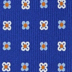 E.Marinella CRAVATTE|Cravatte 5 Pieghe|CRAVATTA SARTORIALE 5 PIEGHE IN SETA BLUETTE Microfantasia fiore