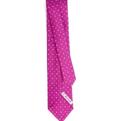 E.Marinella CRAVATTE|Cravatte 5 Pieghe|CRAVATTA SARTORIALE 5 PIEGHE IN SETA FUCSIA Microfantasia fiore