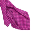 E.Marinella CRAVATTE|Cravatte 5 Pieghe|CRAVATTA SARTORIALE 5 PIEGHE IN SETA FUCSIA Microfantasia fiore