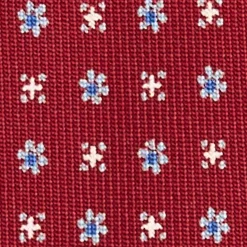 E.Marinella CRAVATTE|Cravatte 5 Pieghe|CRAVATTA SARTORIALE 5 PIEGHE IN SETA BORDEAUX Microfantasia fiore