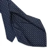 E.Marinella CRAVATTE|Cravatte 5 Pieghe|CRAVATTA SARTORIALE 5 PIEGHE IN SETA BLU SCUROMicrofantasia fiore