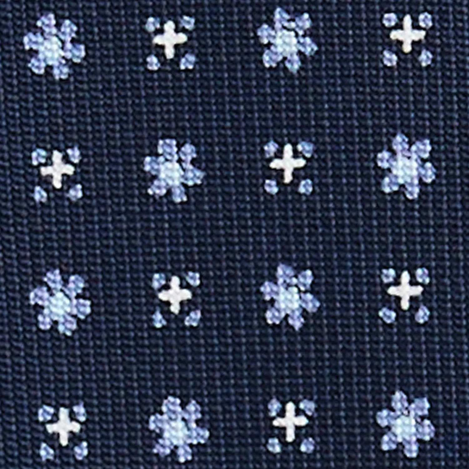 E.Marinella CRAVATTE|Cravatte 5 Pieghe|CRAVATTA SARTORIALE 5 PIEGHE IN SETA BLU SCUROMicrofantasia fiore