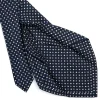 E.Marinella CRAVATTE|Cravatte 5 Pieghe|CRAVATTA SARTORIALE 5 PIEGHE IN SETA BLU SCUROMicrofantasia fiore