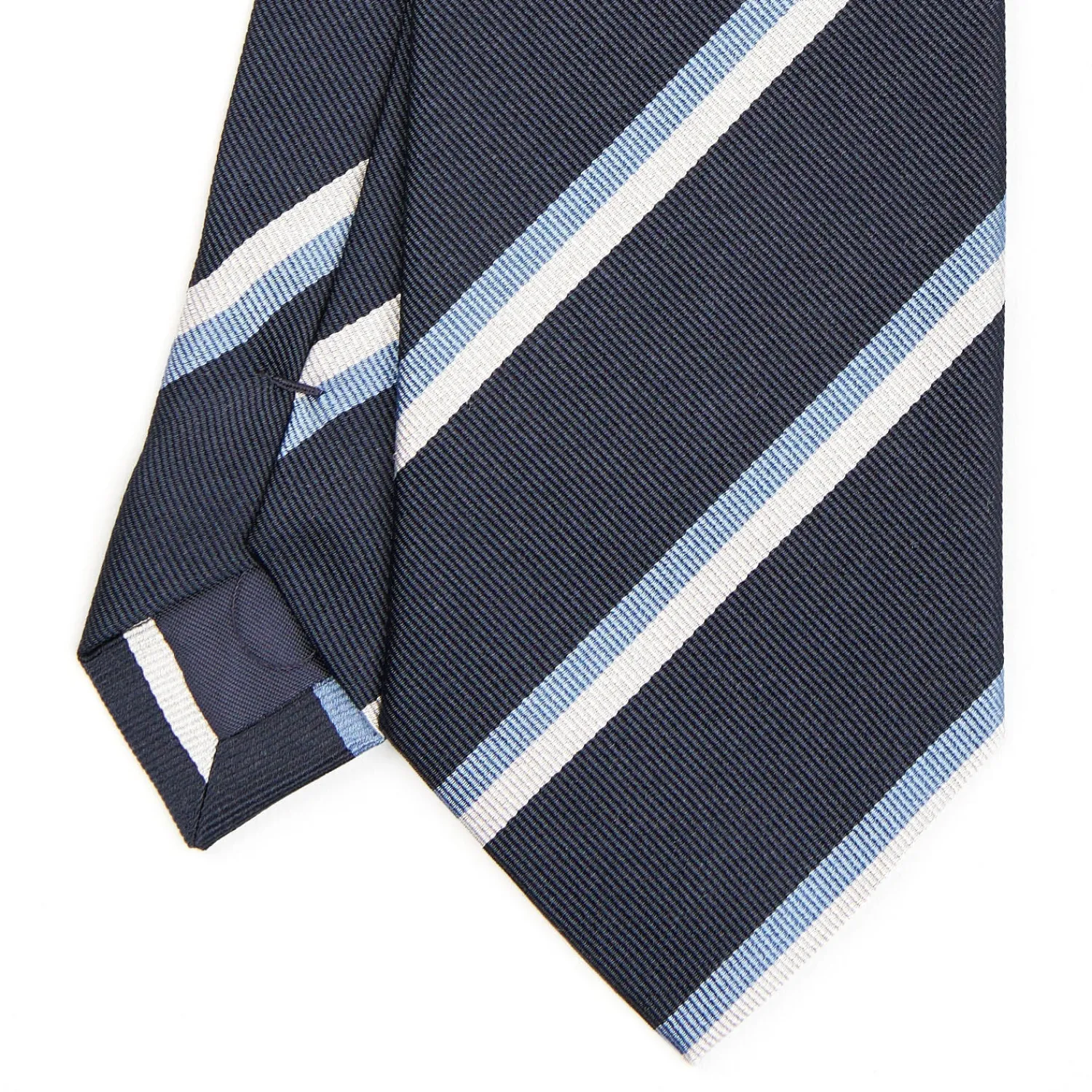 E.Marinella CRAVATTE|Cravatte Regimental E Rigate|CRAVATTA SARTORIALE RIGATA In seta blu scuro