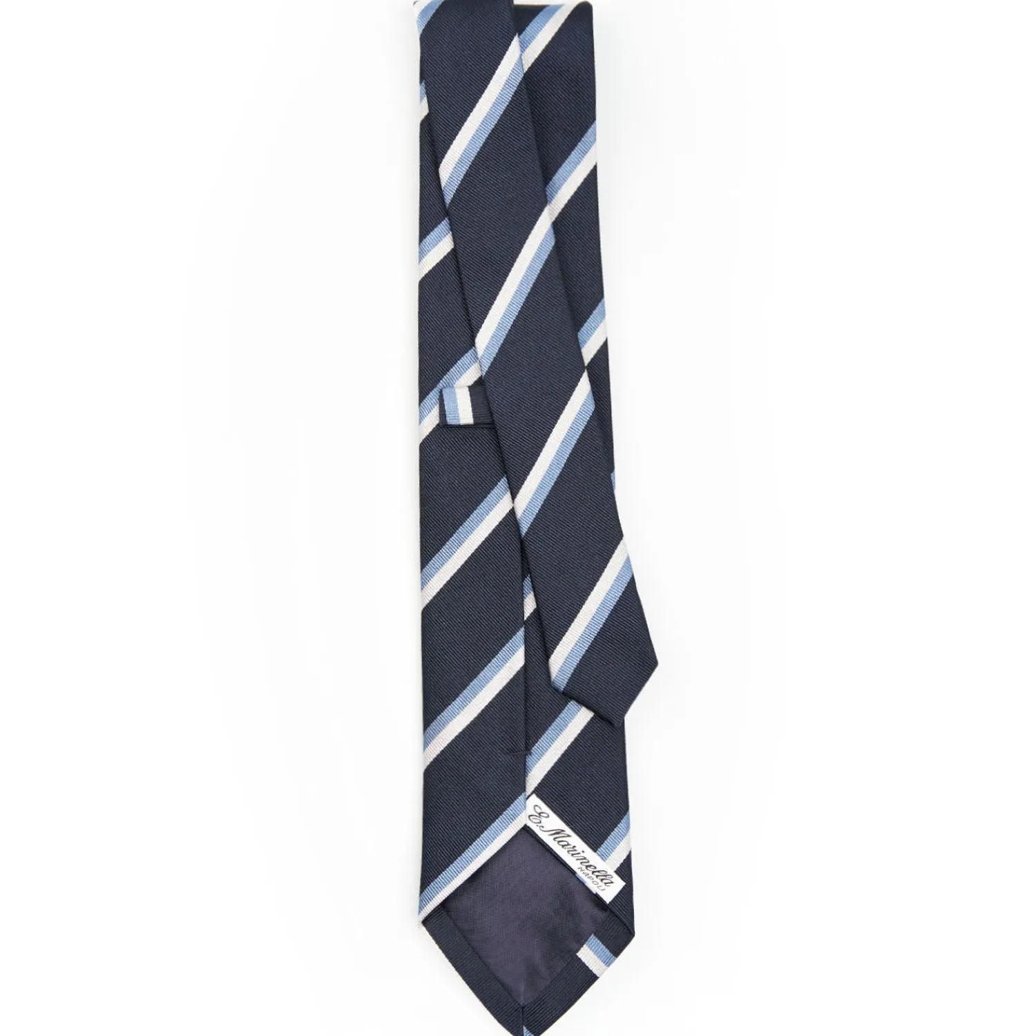 E.Marinella CRAVATTE|Cravatte Regimental E Rigate|CRAVATTA SARTORIALE RIGATA In seta blu scuro