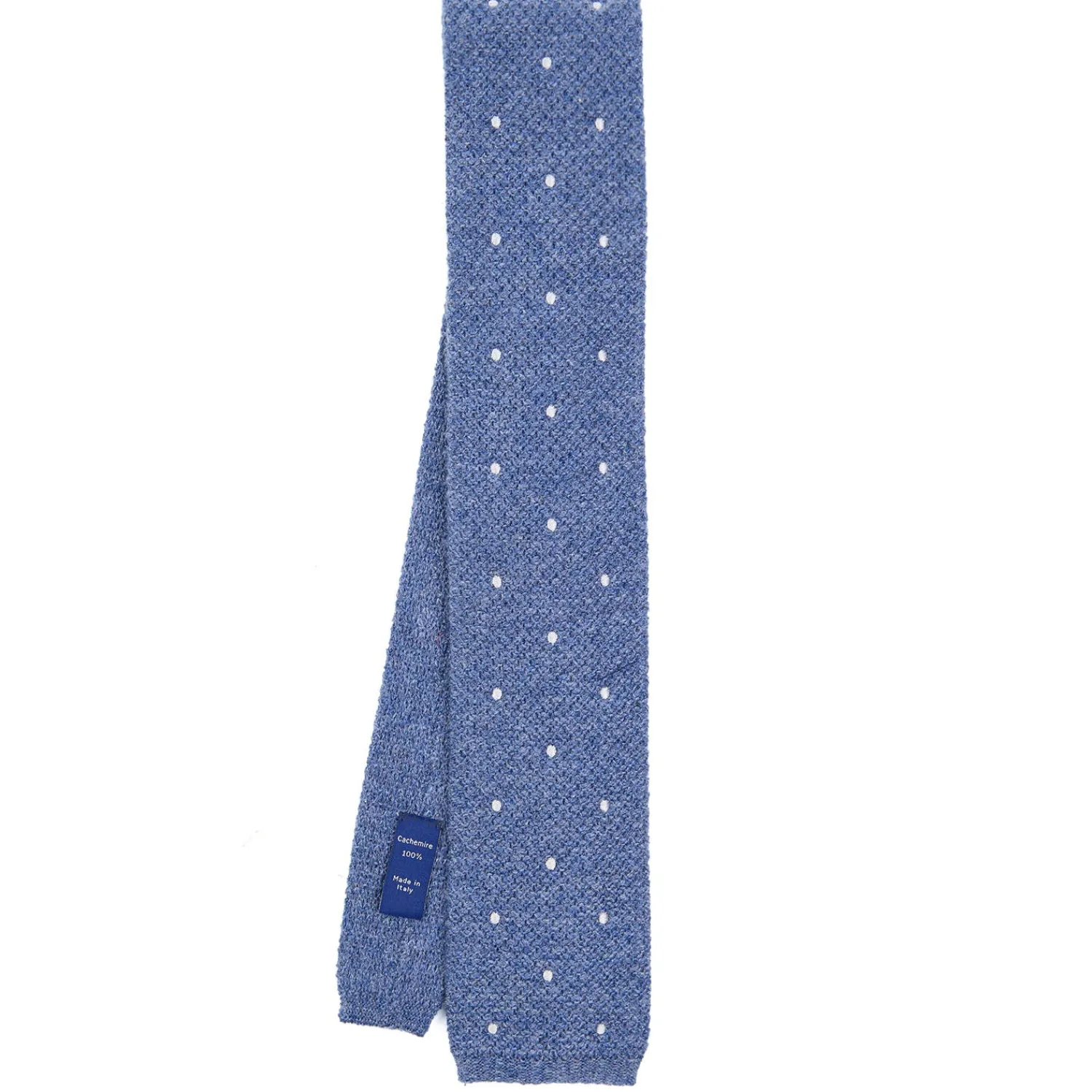 E.Marinella CRAVATTE|Cravatte In Lana E Cashmere|CRAVATTA TRICOT IN CASHMERE AZZURRO POLVERE Pois azzurro