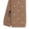 E.Marinella CRAVATTE|Cravatte In Lana E Cashmere|CRAVATTA TRICOT IN CASHMERE BEIGE Pois bianco