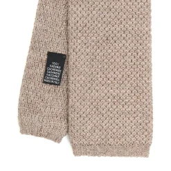 E.Marinella CRAVATTE|Cravatte In Garza E Tricot|CRAVATTA TRICOT IN CASHMERE BEIGE Tinta unita